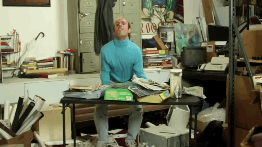 Nathan Barnatt Flipping Over A Desk
